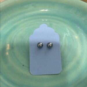 Source Unknown Silver Ball Earrings